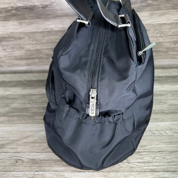 Tumi Shoulder Diaper Bag Black Nylon Pockets Large Zip Double Handles Briefcase - Picture 3 of 12